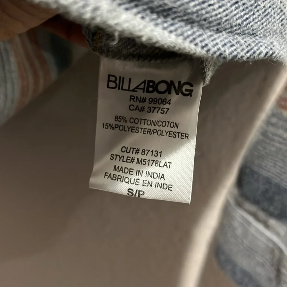 Men's Striped Hooded Jacket Button Down Gray‎ Blue Sz Small Casual